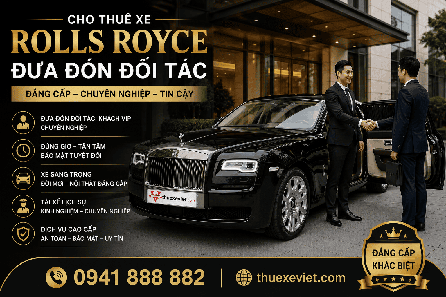 Cho Thuê Xe Rolls Royce Rước Dâu, Chụp Ảnh, Đưa Đón Đối Tác, Quay Phim 7 Cho thuê xe Rolls Royce